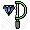 Diamond Cut Saw Cutting Icon