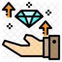 Growth Daimond Hand Icon