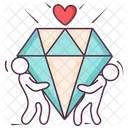 Diamond Heart Precious Stone Jewel Icon
