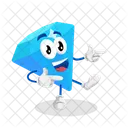 Diamond Logo Mascot Hi Pose Adorable Icon