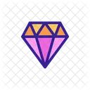 Diamonds Contour Turquoise Icon