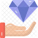 Diamond On Hand Success Stone Icon