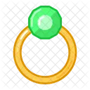 Green Stone Ring Valentine Love Icon