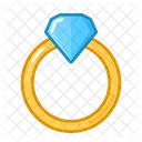 Blue Stone Ring Valentine Love Icon