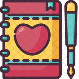 Diary Icon - Download in Colored Outline Style
