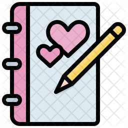 Diary Icon - Download in Colored Outline Style