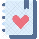 Diary Notebook Hearts Icon