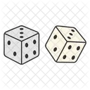 Dices line filled illustration  Icon