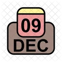 Diciembre Calendario Fecha Icono