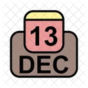 Diciembre Calendario Fecha Icono