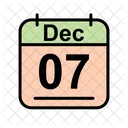 Diciembre Calendario Fecha Icono