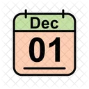 Diciembre Calendario Fecha Icono