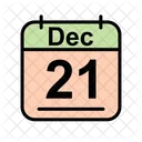 Diciembre Calendario Fecha Icono