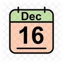 Diciembre Calendario Fecha Icono
