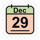 Diciembre Calendario Fecha Icono