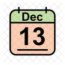 Diciembre Calendario Fecha Icono