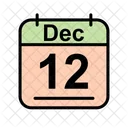 Diciembre Calendario Fecha Icono