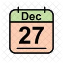 Diciembre Calendario Fecha Icono