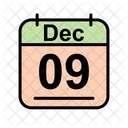 Diciembre Calendario Fecha Icono