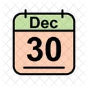 Diciembre Calendario Fecha Icono