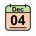 Diciembre Calendario Fecha Icono