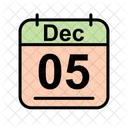 Diciembre Calendario Fecha Icono