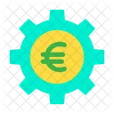 Rueda Dentada Rueda Del Euro Optimizacion Del Dinero Icono