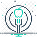 Diet Fork Apple Icon