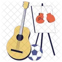 Different Hobbies Leisure Activities Guitar Acoustic Icône