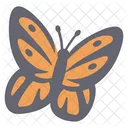 Different Style of Cute Orange with Dark Grey Ornament Butterfly  Icon