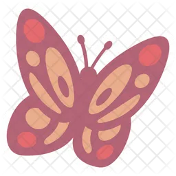 Different Style of Cute Red Pastel Butterfly  Icon