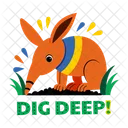 Dig Deep Aardvark Animal Icon