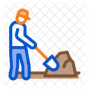 Worker Digging Construction Icône