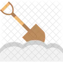 Digging Gardening Shovel In Ground Icon