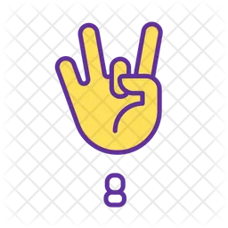 Digit Eight Sign In Asl  Icon
