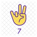 Digit Seven Sign In Asl  Icon