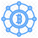 Digital Bitcoin Network Bank Icon