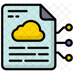 Digital Cloud Icon - Download in Colored Outline Style