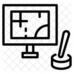 Digital Design Icon - Download in Line Style