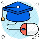 Digital Education Online Education Mortarboard Icon