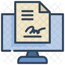 Digital File Folder Digital Signature Icône