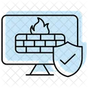 Digital Firewall Color Shadow Thinline Icon Icon