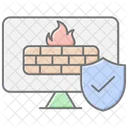 Digital Firewall Lineal Color Icon Icon