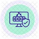 Digital Firewall Line Icon Icon