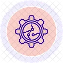 Digital Gear Line Icon Icon