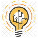 Digital Idea Light Bulb Creative Idea Icon