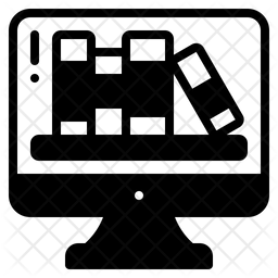 Digital Library Icon - Download in Glyph Style