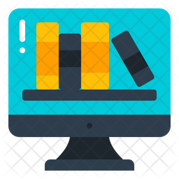 Digital Library Icon - Download in Flat Style