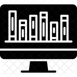 Digital Library Icon - Download in Glyph Style