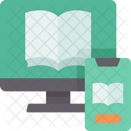 Digital Library Icon - Download in Flat Style